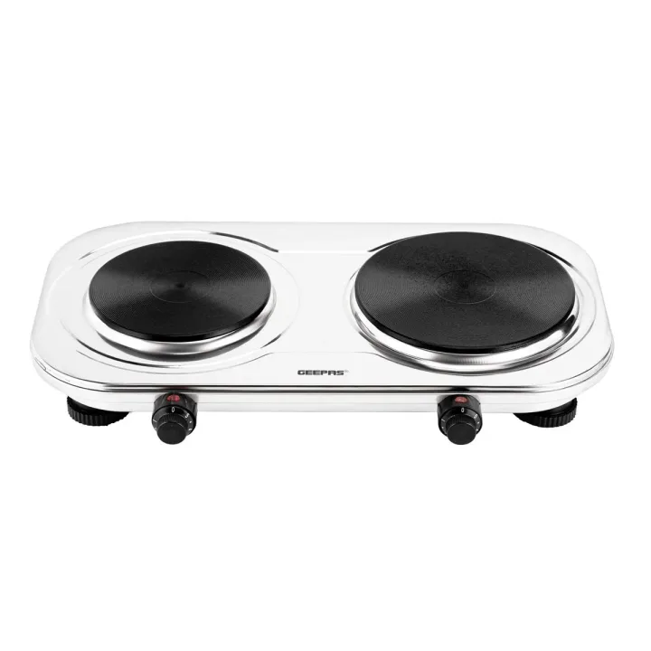 Geepas | For you. For life. 2500W Electric Double Hot Plate - Portable Stainless Steel Hob