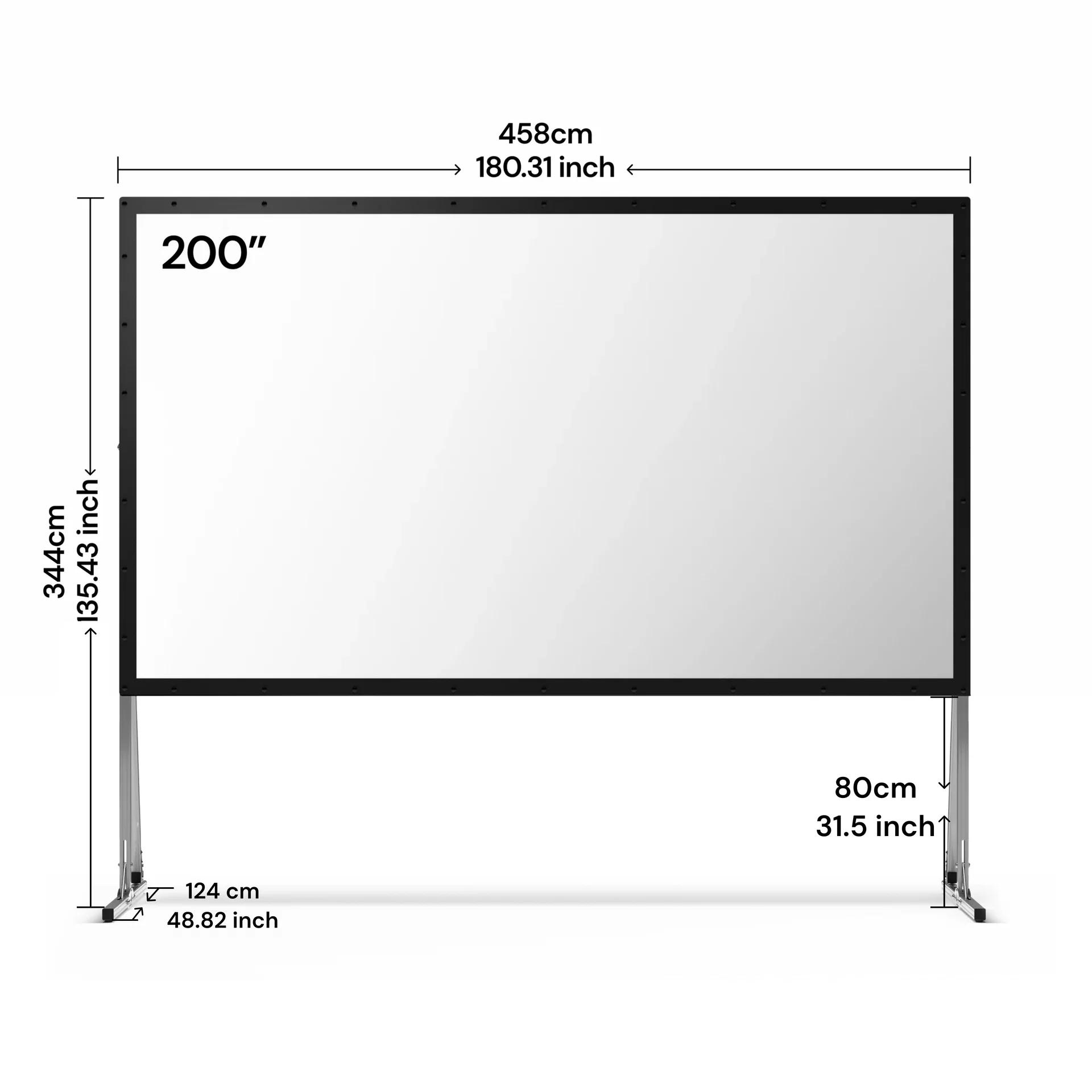 AWOL Valerion Outdoor Camping Portable Folding Matte White Screen(UK) - 200''