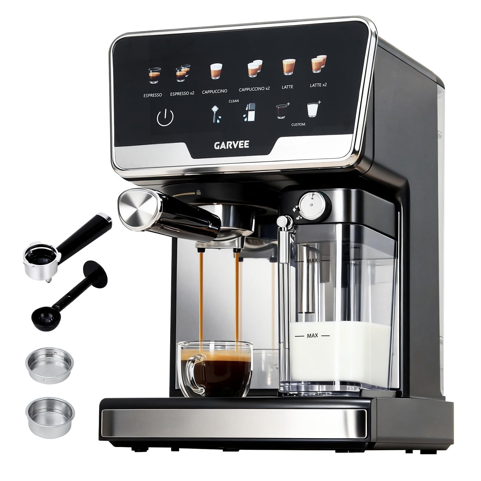Espresso Machine 20 Bar 1450W Coffee Machine with Milk Frother & 2L Water Tank