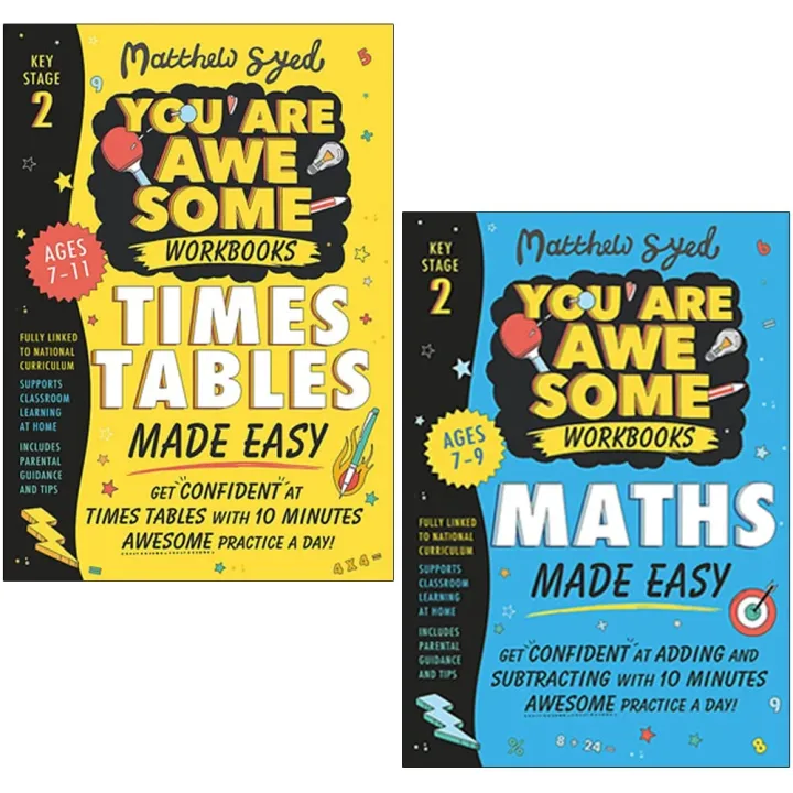 You Are Awesome Workbooks Made Easy 2 Books Collection Set by Matthew Syed - Ages 7-11 - Paperback