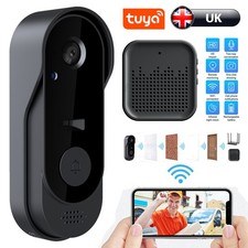 Wireless Smart Video Doorbell with Chime, Night Vision, 2 Way Talk, No Wiring