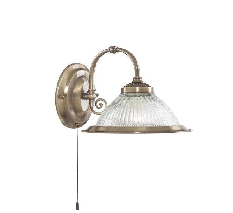 Searchlight Lighting Searchlight 9341-1 American Diner 1 Light Wall Light In Antique Brass