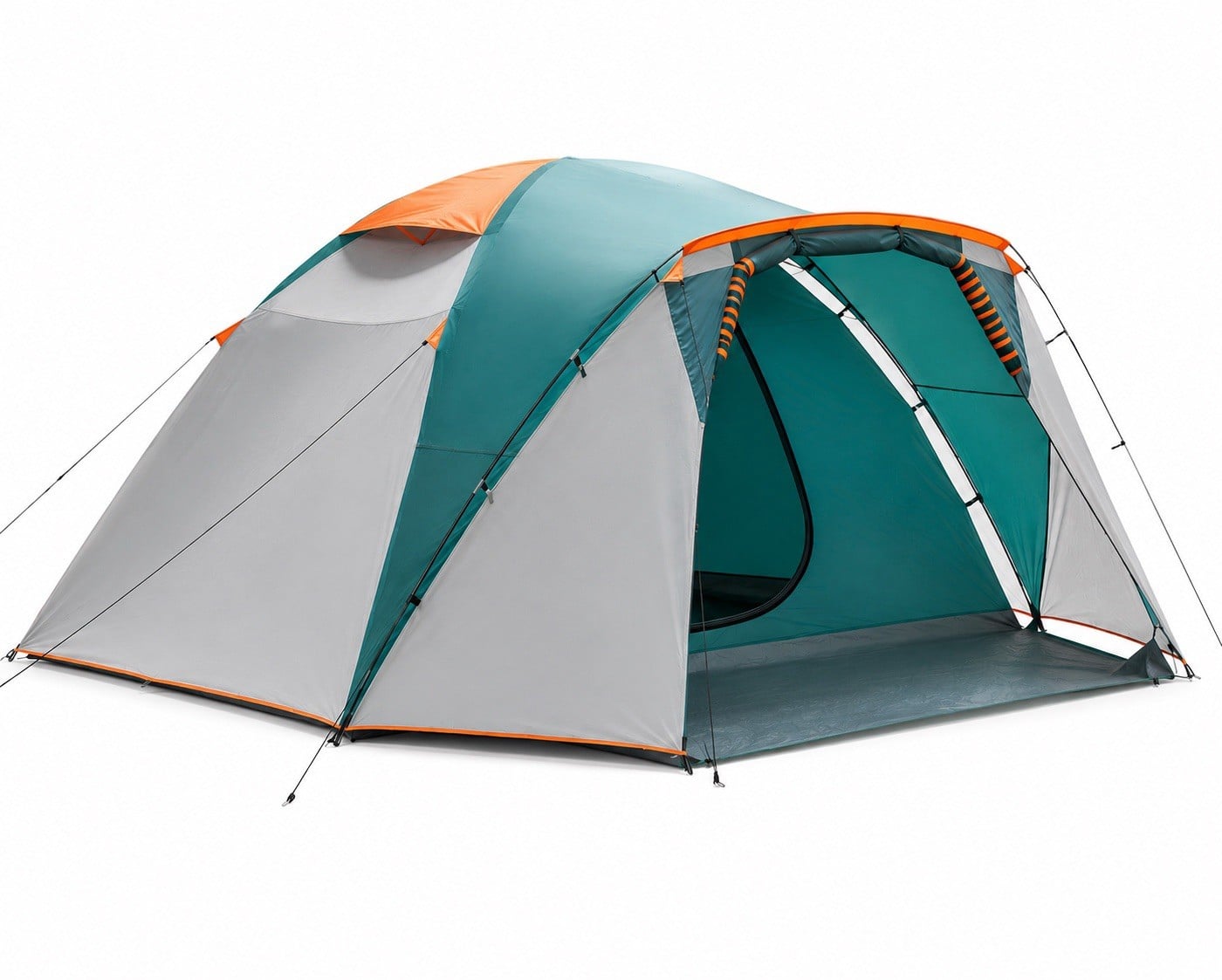 Teal & Grey 6 Person Dome Tent Waterproof Family Camping Double Layer Shelter