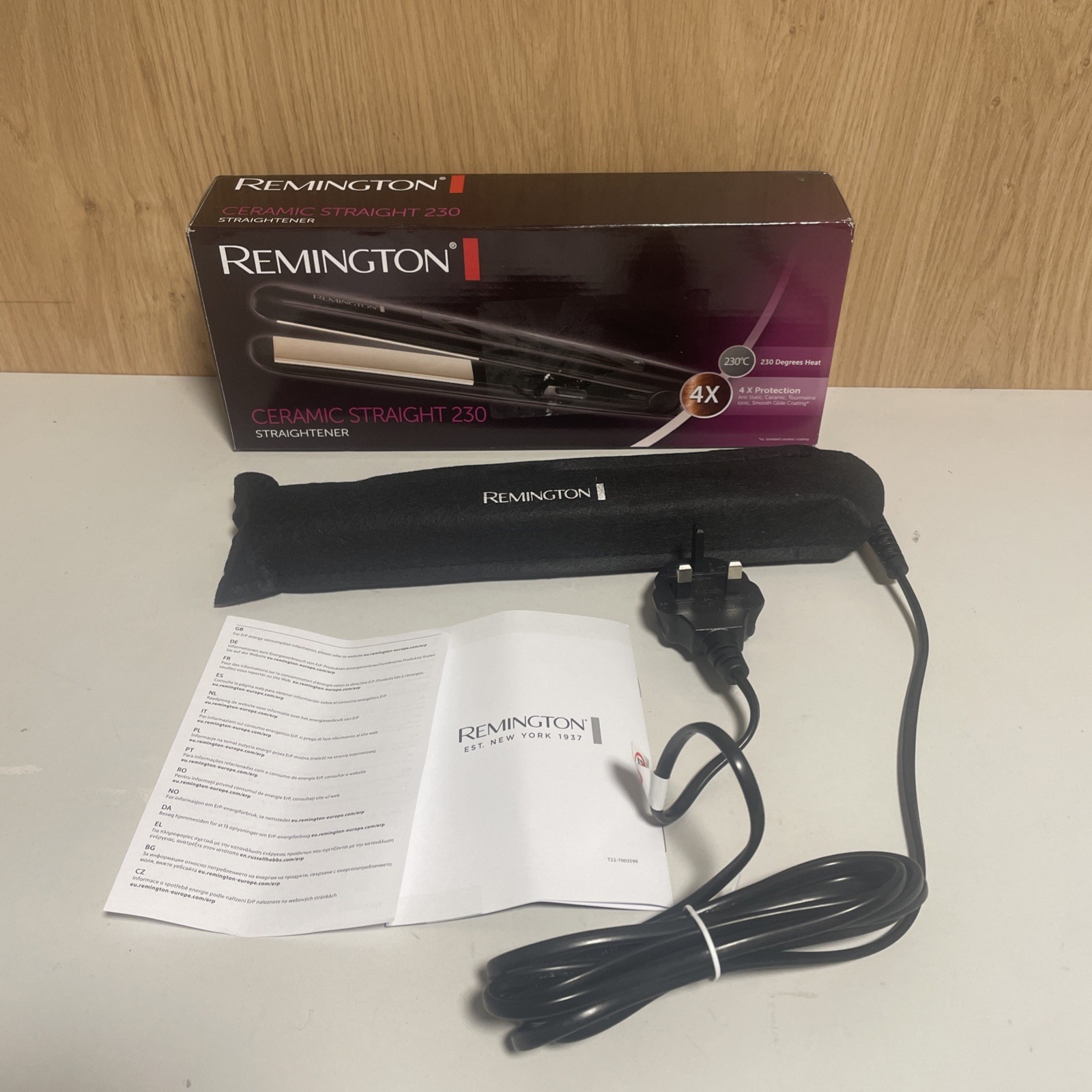 Remington Hair Straightener Ceramic Slim 230 Anti-static Tourmaline Ionic