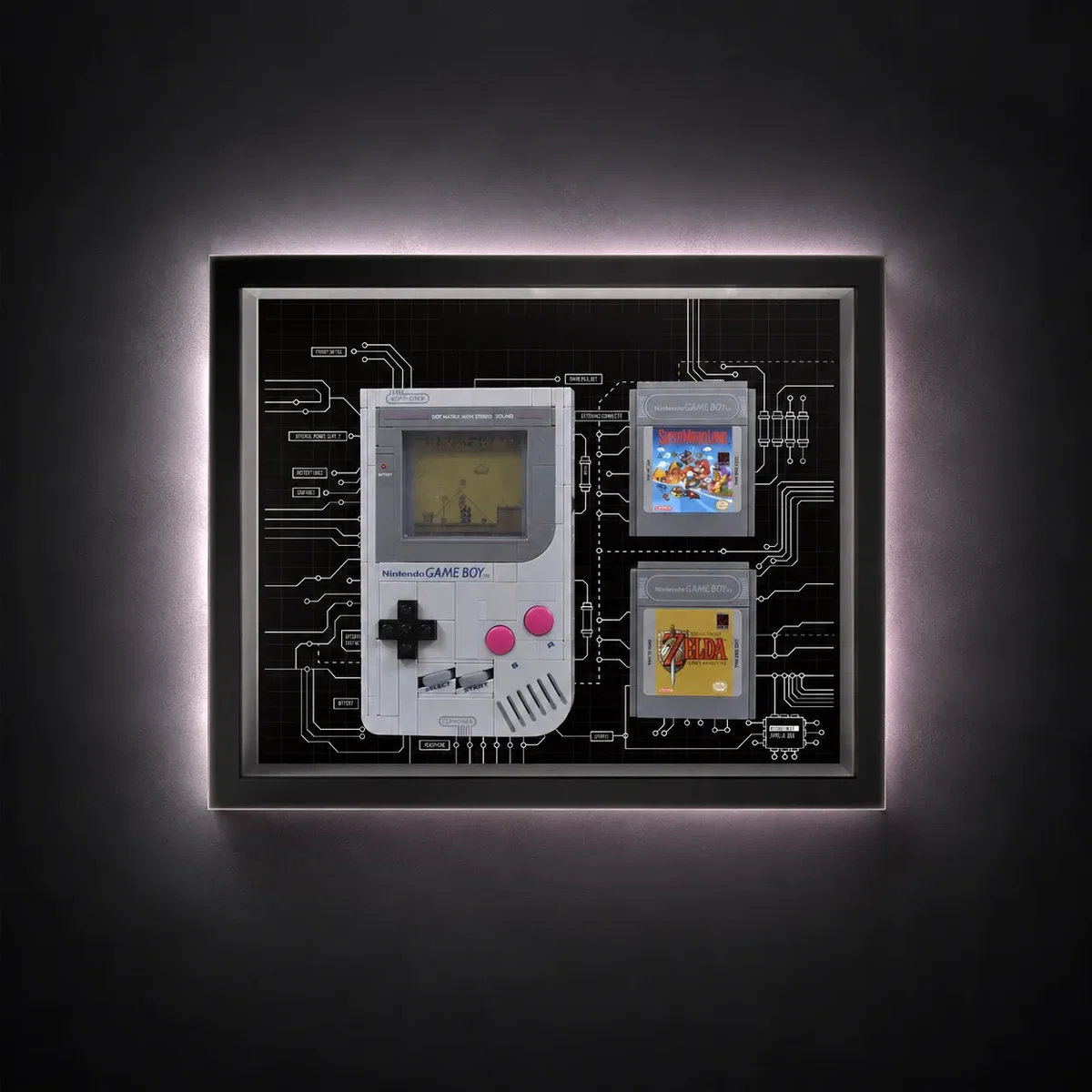 Wall-Mount Display Frame for LEGO® Game Boy Console & Cartridges 72046