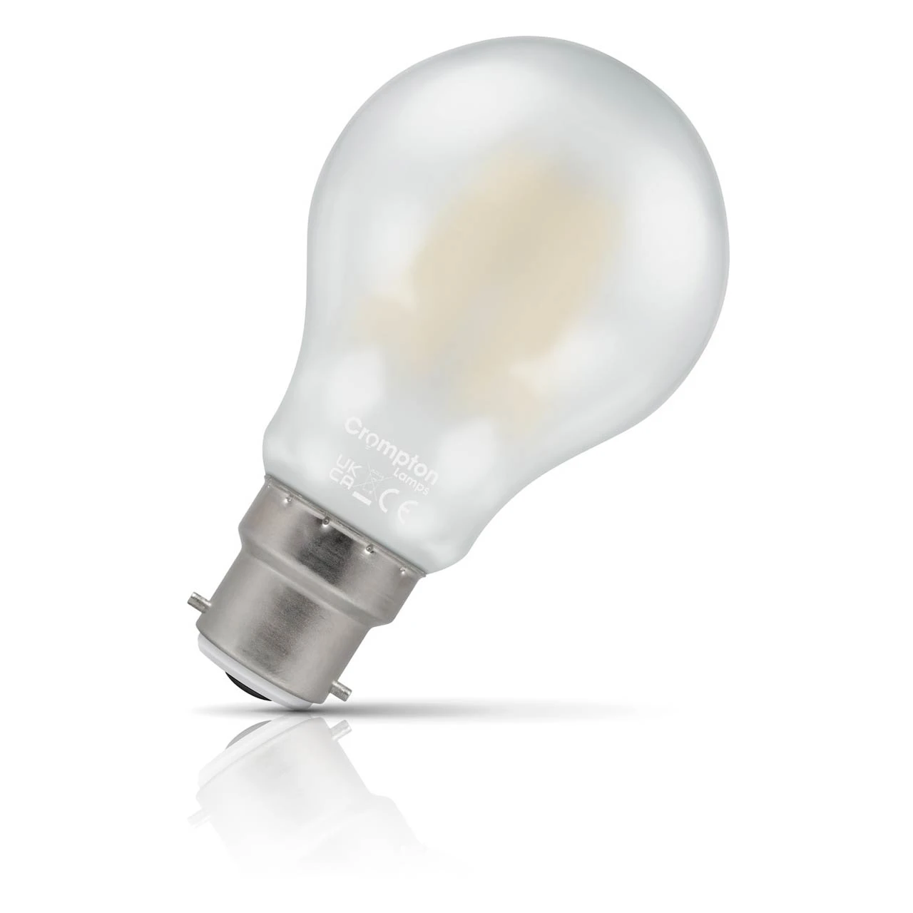 Crompton Lamps Crompton GLS LED Light Bulb B22 4.2W (40W Eqv) Dimmable Warm White Pearl Filament Bayonet Frosted