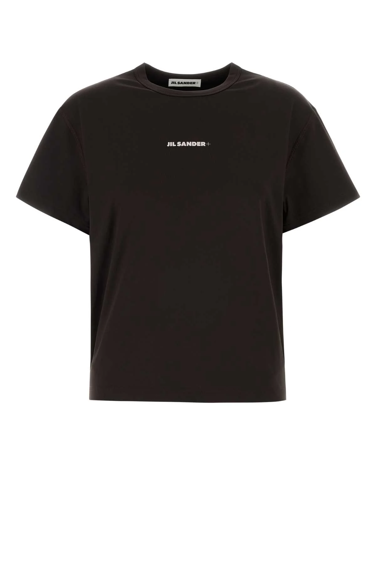 Women's Logo-Embroidered Stretch Polyester T-Shirt Brown Elastane