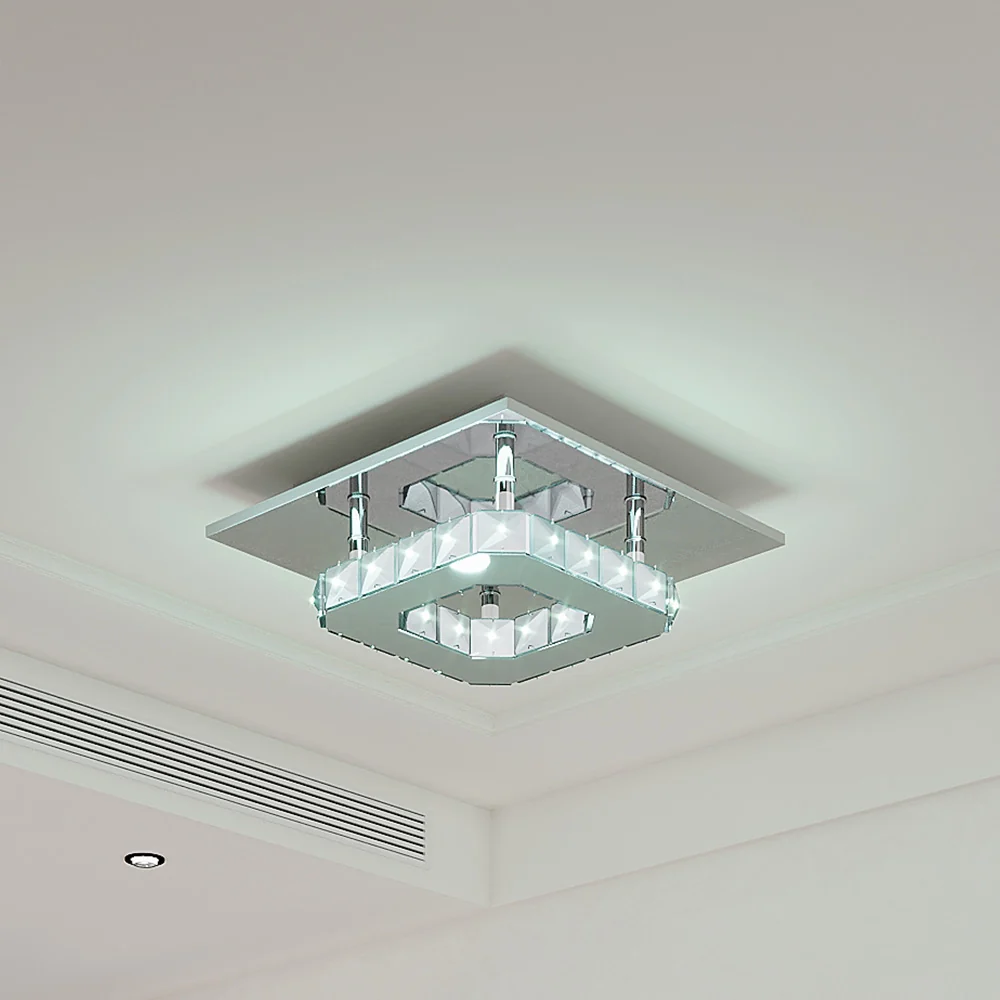 Garden Sanctuary Modern Small Crystal LED Ceiling Light for Hallways and Corridor