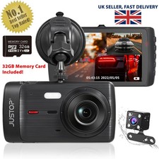 Car Dash Cam With 32GB SD Card HD 1080P LCD Dual Lens Front And Rear Camera UK