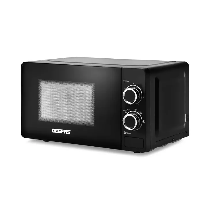 Geepas | For you. For life. 20L Black Solo Freestanding Manual Microwave