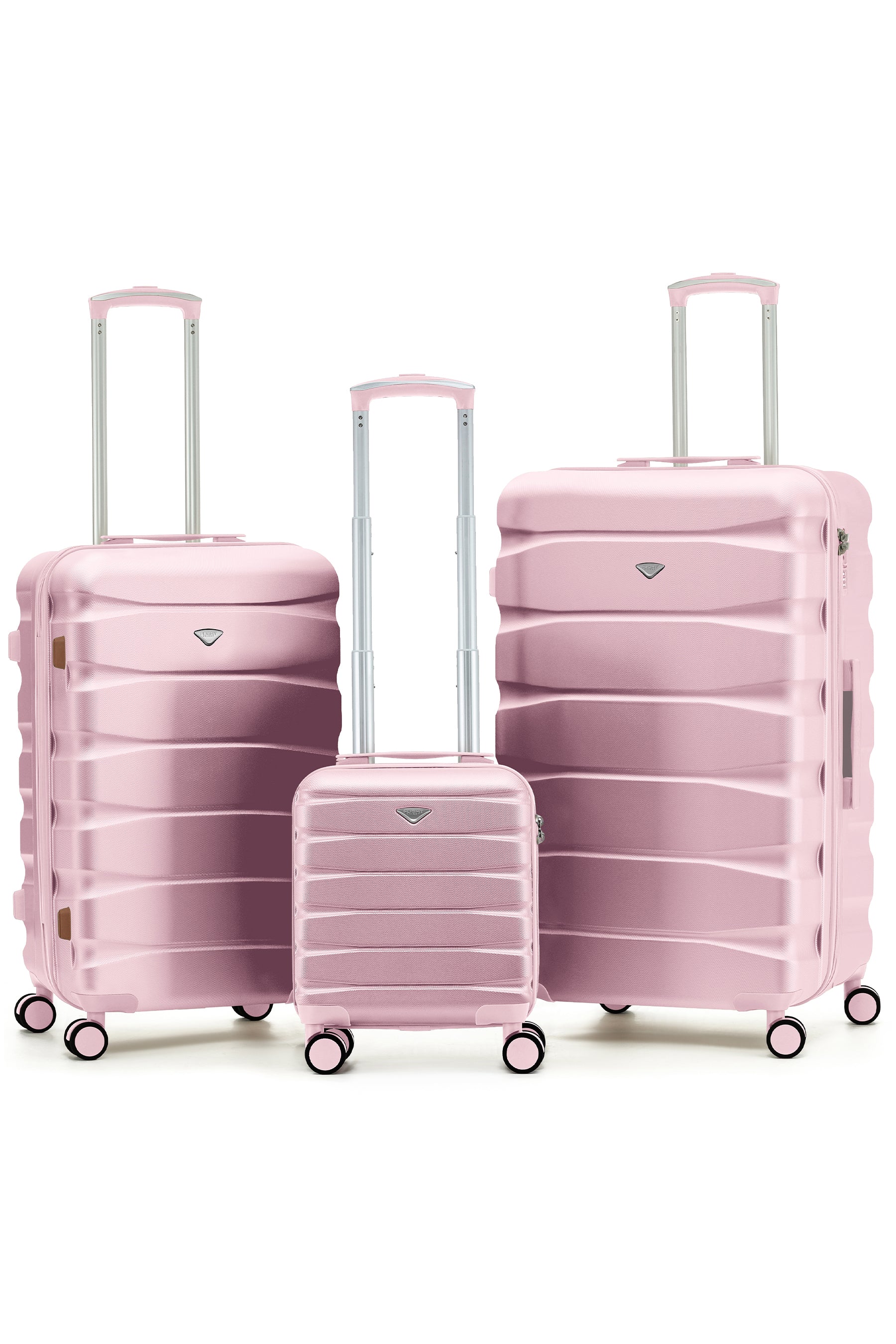 SAFIR TRUNK 3-Piece Suitcase Set (40x30x20cm + Medium + Large) - Baby Pink / Set of 3