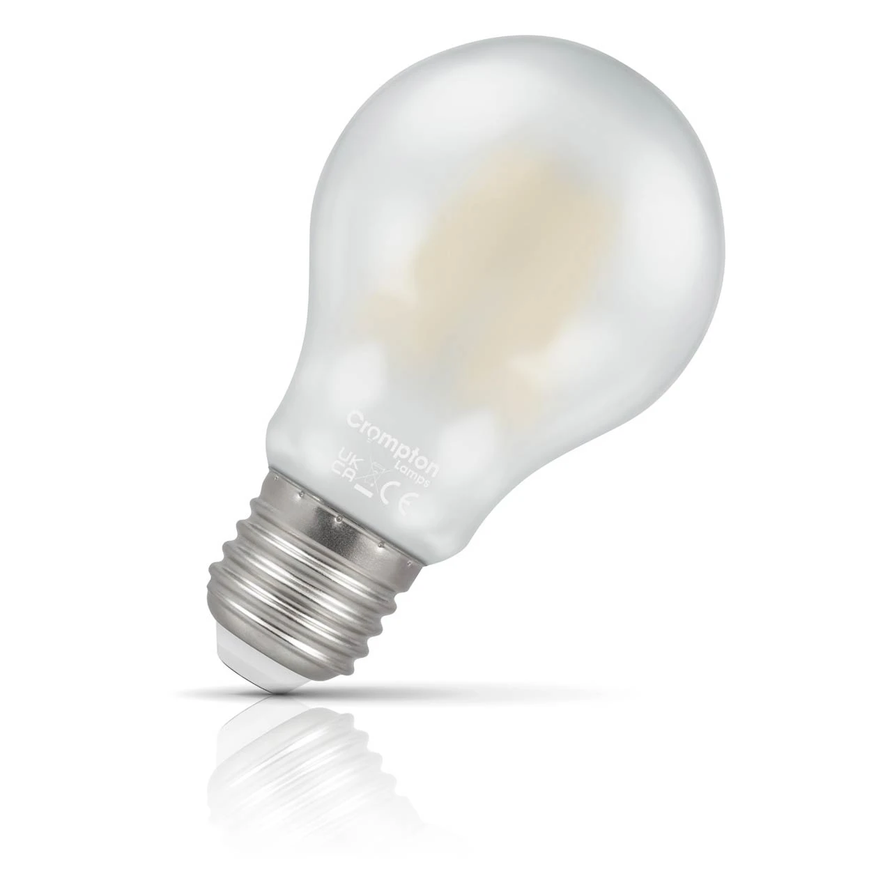 Crompton Lamps Crompton GLS LED Light Bulb E27 7W (60W Eqv) Dimmable Warm White Pearl Filament Screw Frosted