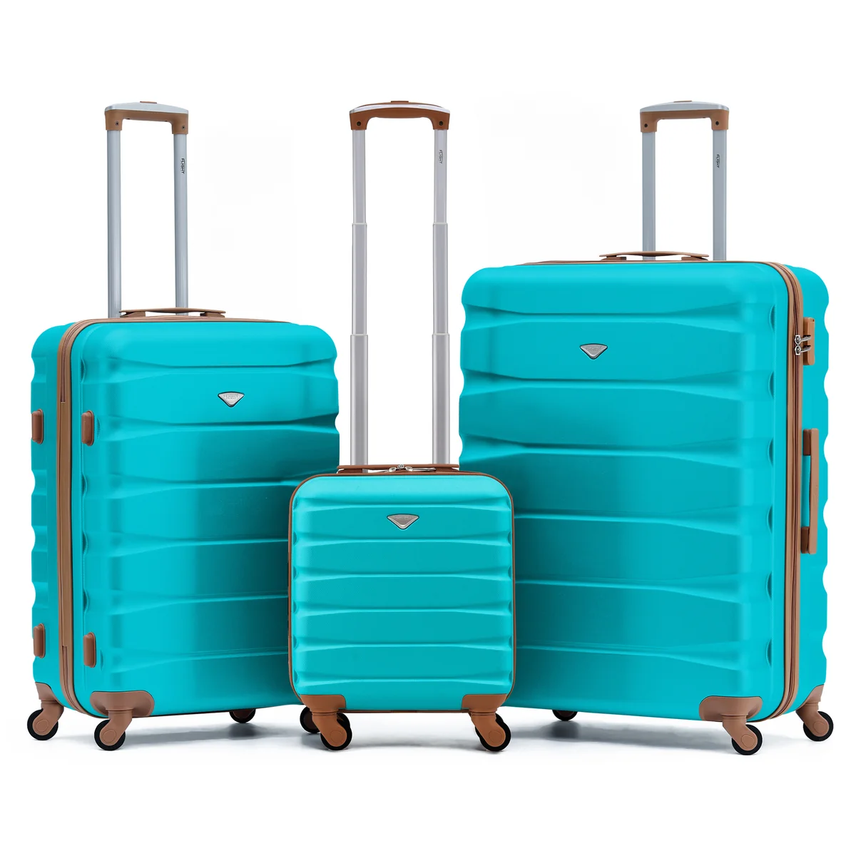 SAFIR 3-Piece Suitcase Set (45x36x20cm + Medium + Large) - Cream / Tan / Set of 3