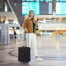 Folding Cabin Bag 55x40x20cm - Hand Luggage Carry On Ryanair Priority Suitcase