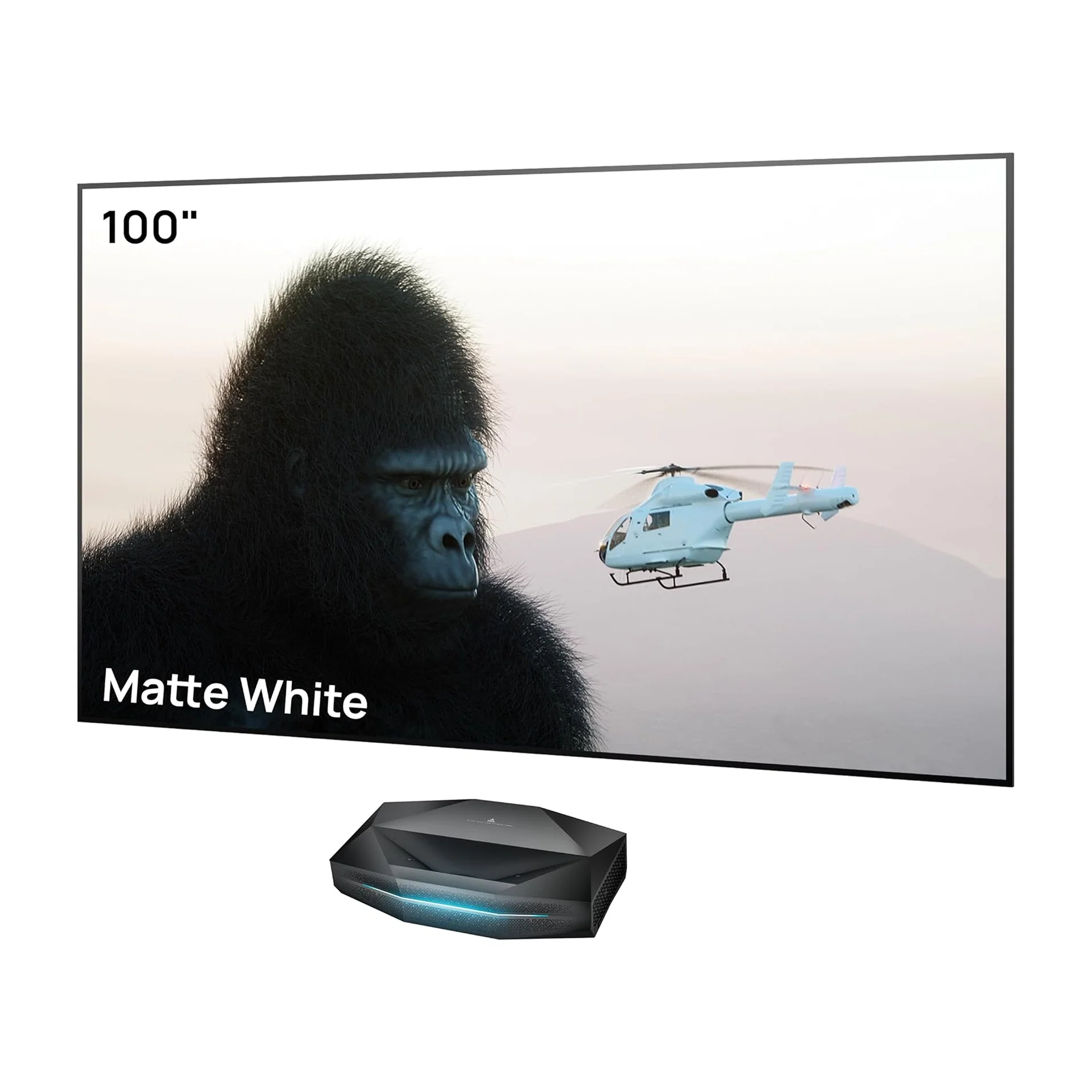 Aetherion Pro RGB Laser UST Projector+100'' -150'' Matte White Screen - 100"