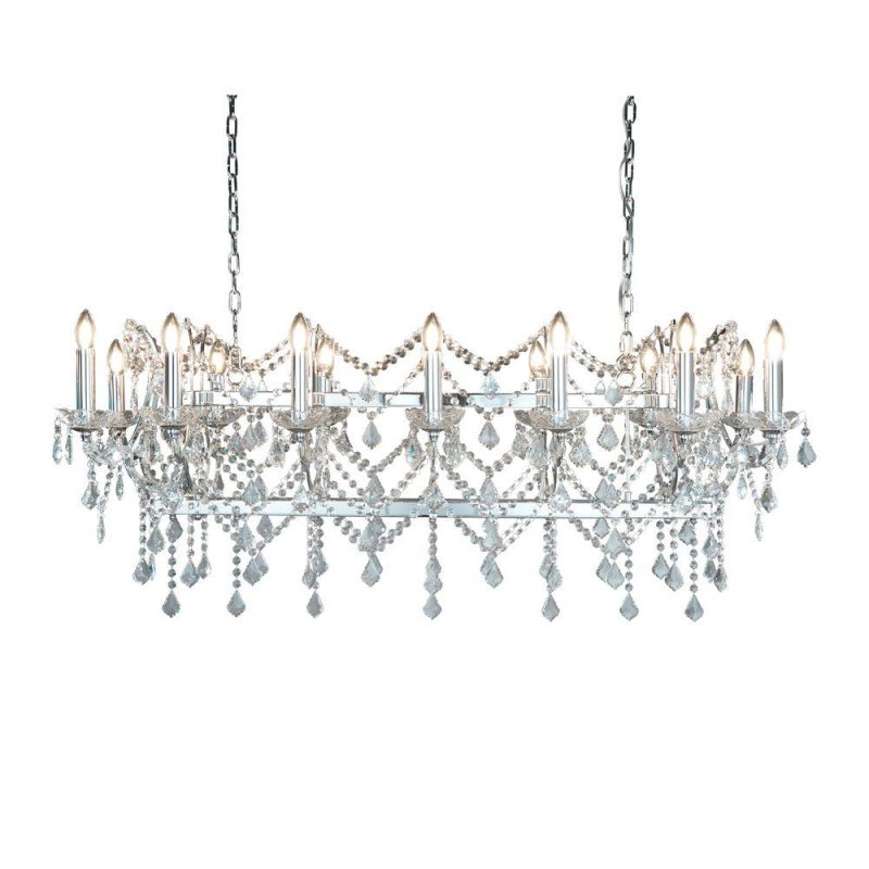 Searchlight Lighting Searchlight 80614-14CC Florence Fourteen Light Ceiling Pendant Light In Chrome With Crystal Drops