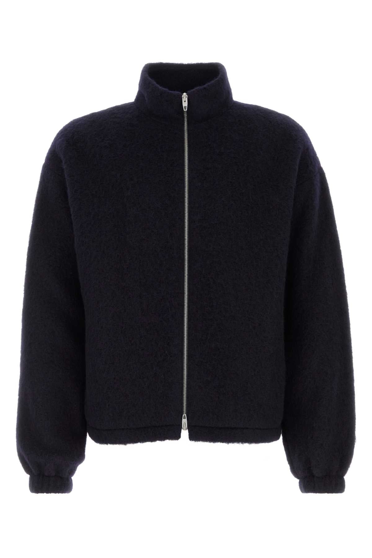 Men's Midnight Blue Wool Blend Sweatshirt 403 Felpe Sweater