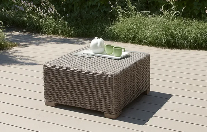 MINT Essentials Keter California Taupe Rattan Coffee Table 68 x 68cm