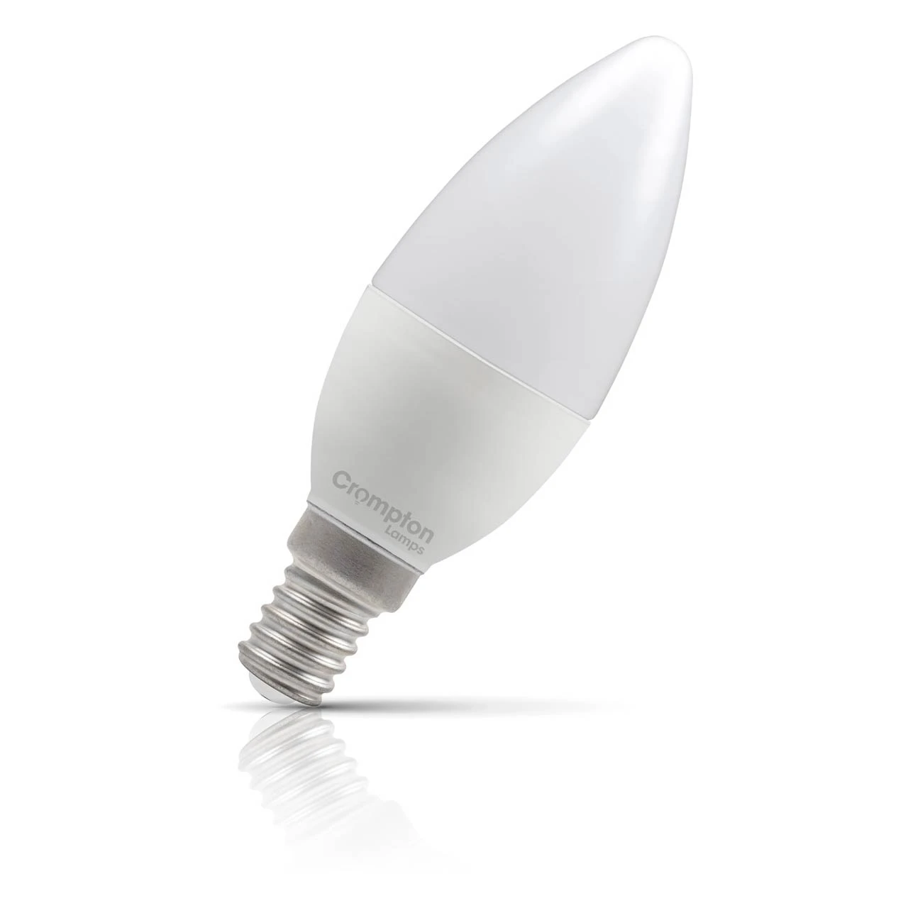 Crompton Lamps Crompton Candle LED Light Bulb E14 4.2W (40W Eqv) Daylight Opal Small Screw Thermal Plastic Frosted