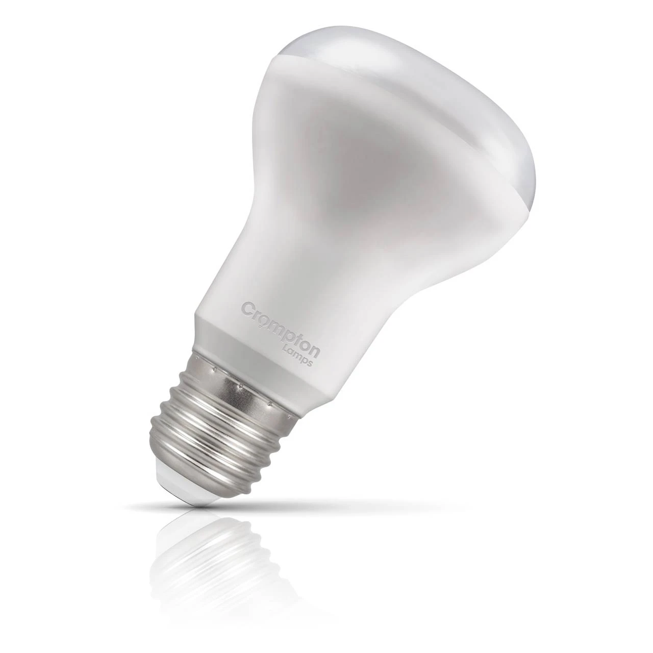 Crompton Lamps Crompton R63/R64 Reflector LED Light Bulb E27 7W (60W Eqv) Warm White Opal Spotlight Screw Frosted 120°