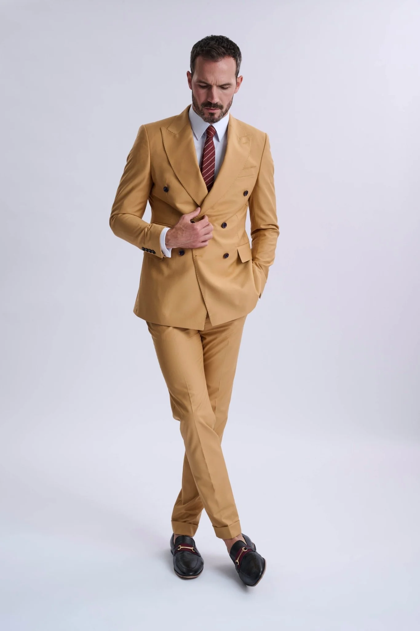 Yaccarino 2 Piece Double Breasted Suit — 42R