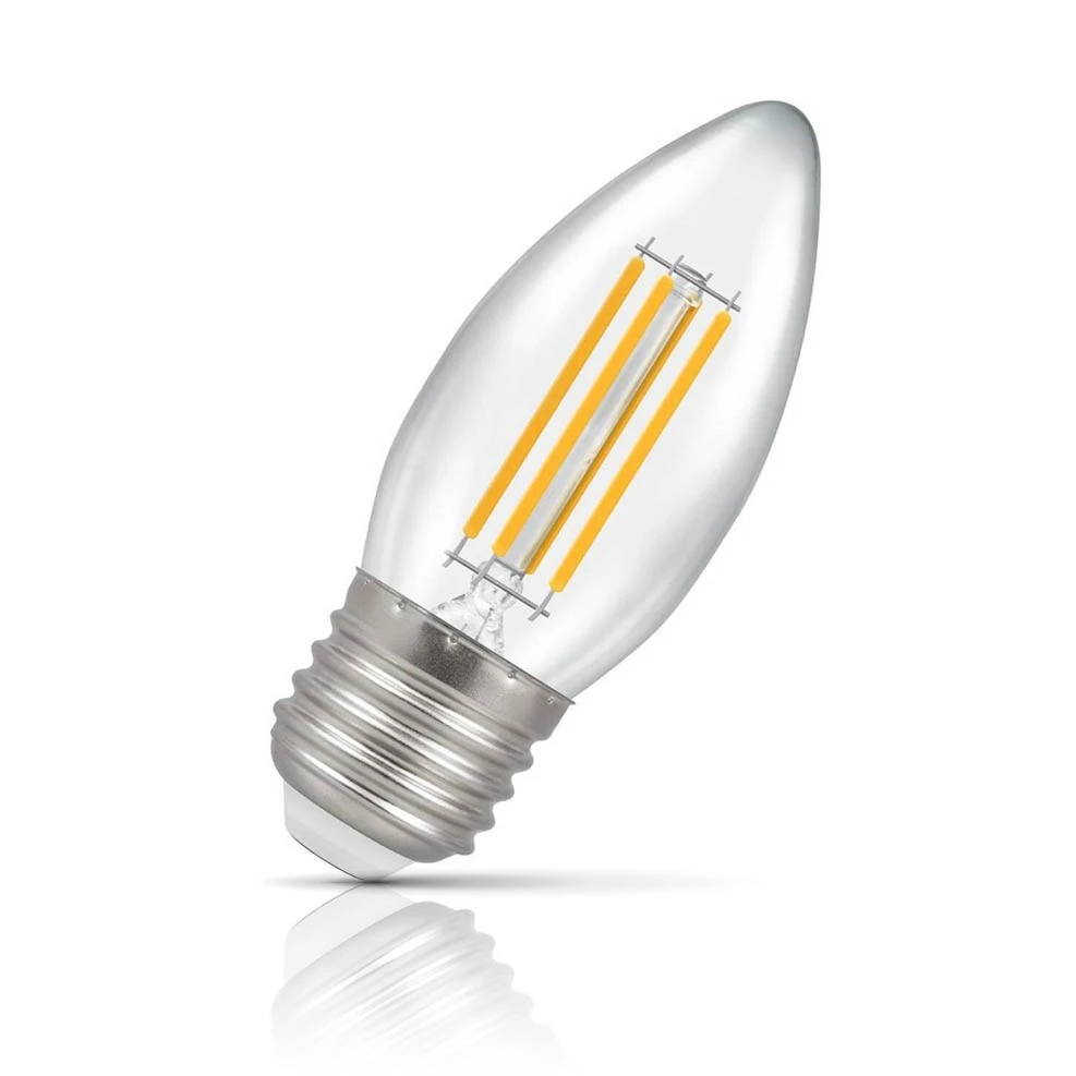Crompton Lamps Crompton Candle LED Light Bulb E27 6.5W (60W Eqv) Warm White Clear Filament Screw