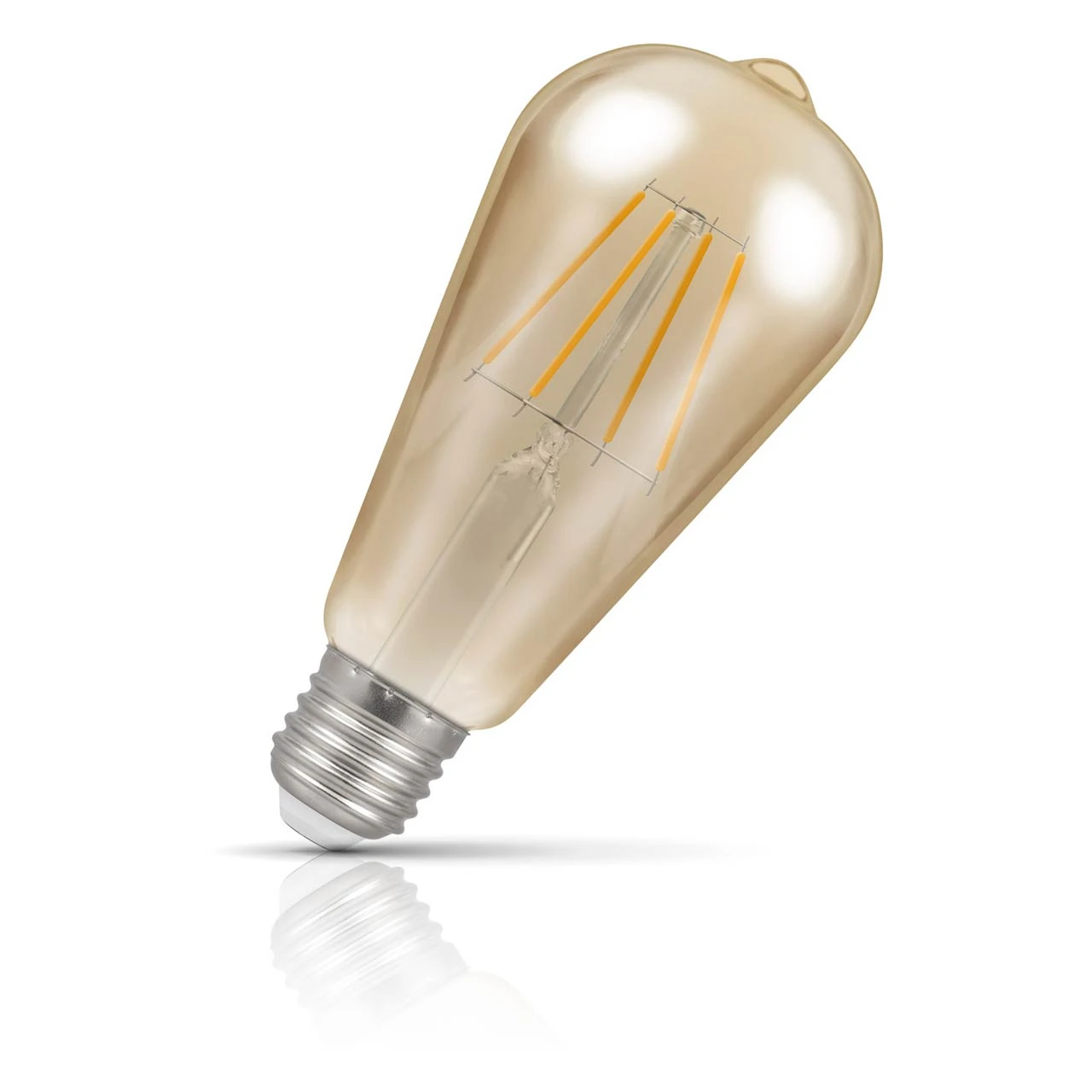 Crompton Lamps Crompton ST64 LED Squirrel Cage Light Bulb E27 7W (50W Eqv) Dim Extra Warm White Antique Filament Screw Vintage Edison