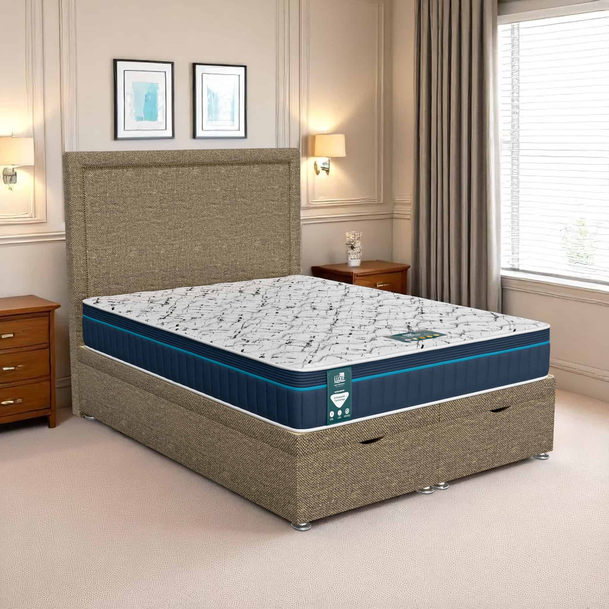 Luxe Mattresses Luxe Charlie Senden Ottoman - Ascot Denim, Super King 180 x 200 cm