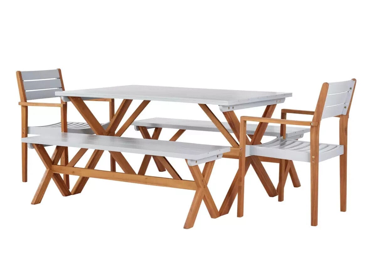 Home Richmond 6 Seater Wooden Patio Set - Grey