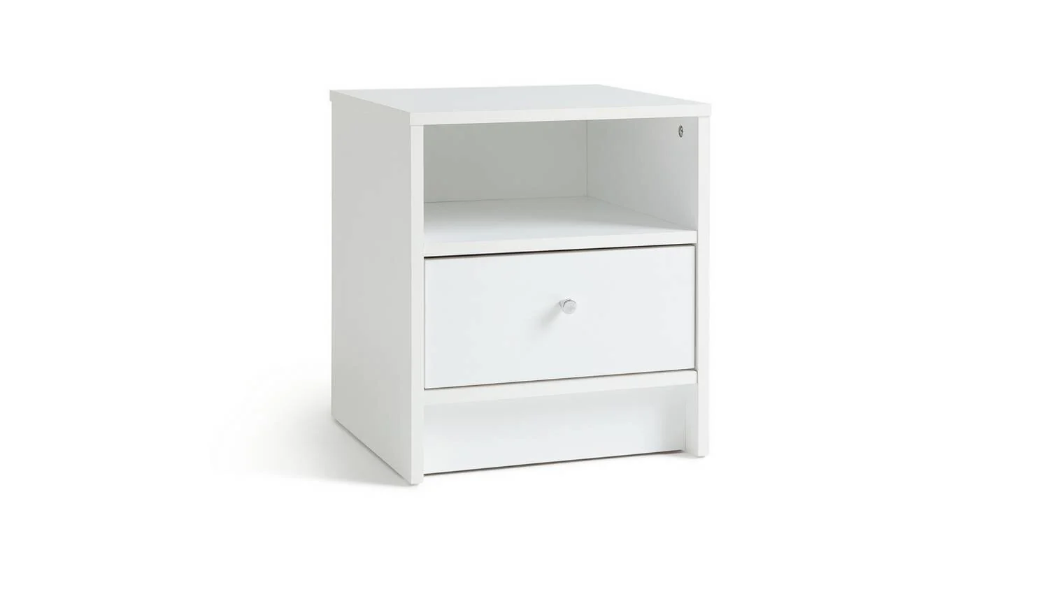 Argos Malibu 1 Drawer Bedside Table White Compact Nightstand With Shelf