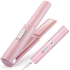 Cordless Hair Straightener and Curler 2-in-1 USB-C Rechargeable 3 Heat Levels