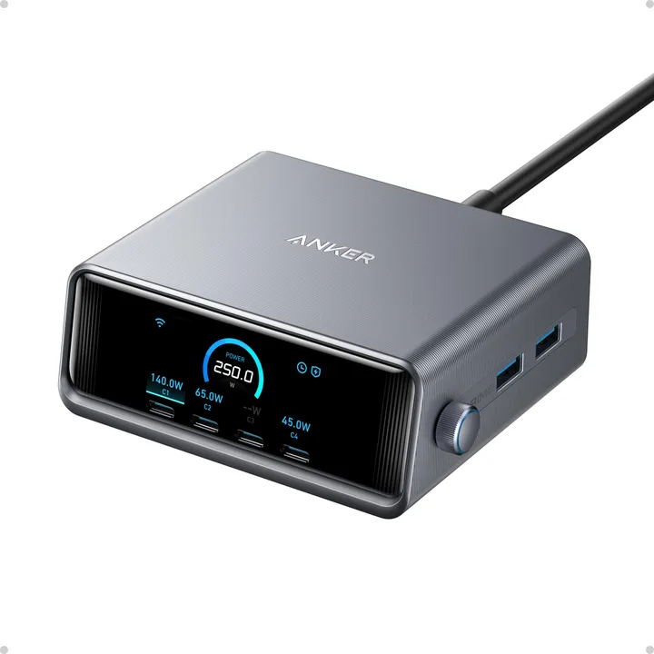 UK-Anker Anker Prime Charging Station, 250W 6-Port GaN USB C Charger