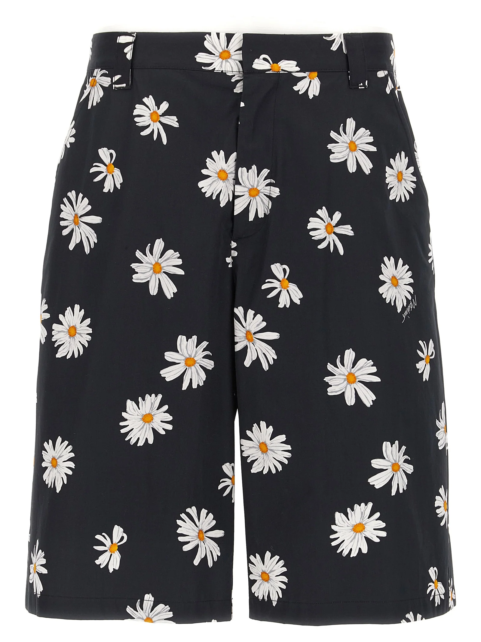 Men's Black Cotton Bermuda Shorts