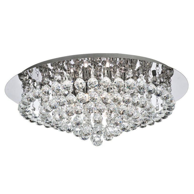 Searchlight Lighting Searchlight 3408-8CC Hanna 8 Light Crystal Flush Ceiling Light In Polished Chrome