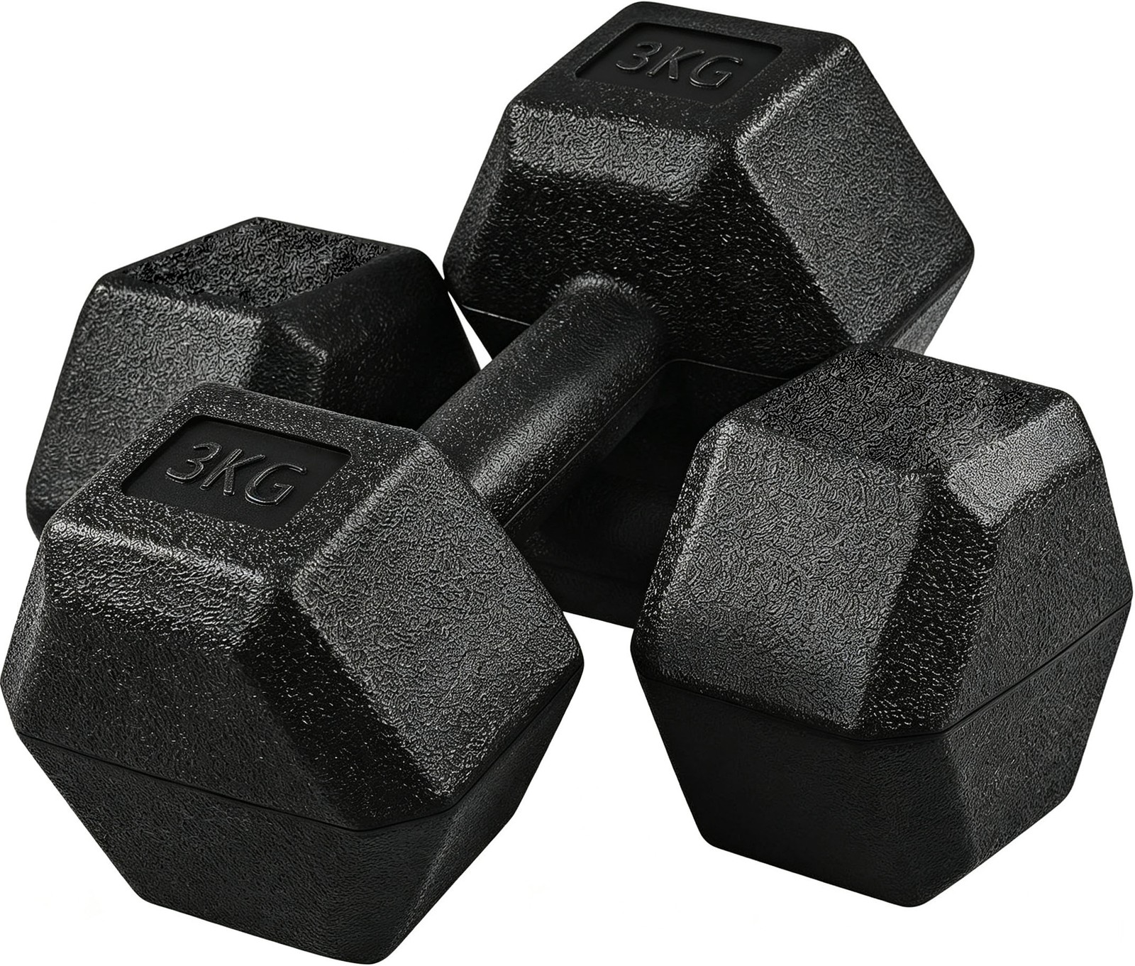 2x3KG Hex Dumbbells Pair Anti-Roll Non-Slip Weights Home Gym Fitness Training