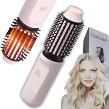 Cordless 2 in 1 Hot Air Styler Hair Dryer Hair Straightener Curler Brush Comb UK
