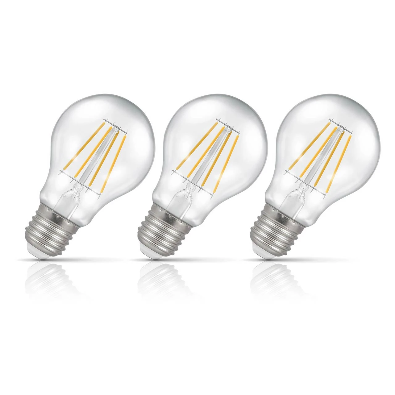 Crompton Lamps 3-Pack Crompton GLS LED Light Bulbs E27 4.2W (40W Eqv) Dimmable Warm White Clear Filament Screw