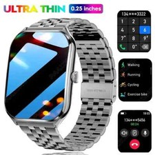 New Slim Outdoor Fashion Men Smartwatch Women's BT Call Waterproof Sports Fitnes