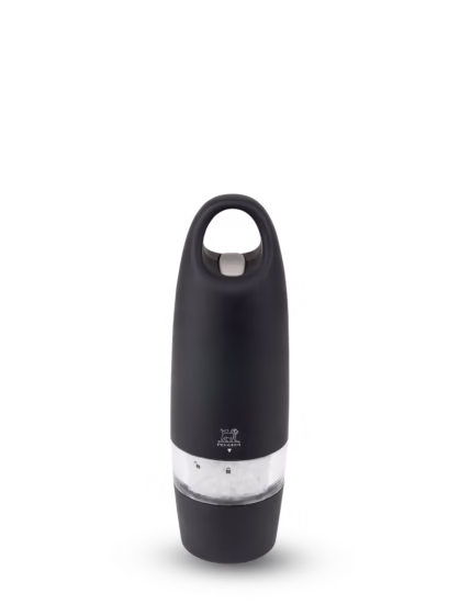 This Peugeot electric salt mill is for every keen cook who appreciates practical performance with a playful style. The lightweight Zest salt mill can be operated easily with one hand and has a very useful ring at the top, which enables it to be hung in a convenient place or carried around if you are cooking on the move. Zest