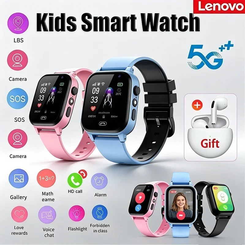 2026 Lenovo Kids GPS Smart Watch SOS Location Tracker SimCard Call smartwatch