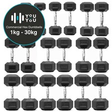 Hex Dumbbells Weights Rubber Encased Cast Iron Home Gym Weights Sold In Pairs