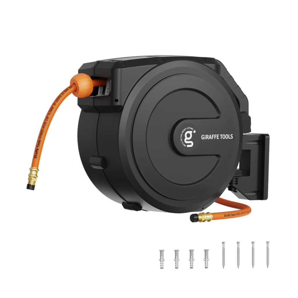 Giraffe Tools Self Winding Air Hose Reel-50ft - 3/8 in