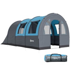 Outsunny Camping Tent, 3000mm Waterproof Family Tent for 5-6 Man, Blue