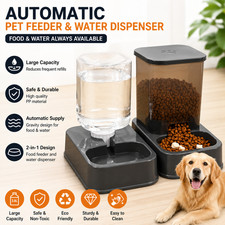 1-2 Pack Automatic Pet Feeder Water Dispenser Set Cat And Dog Food Bowl Waterer
