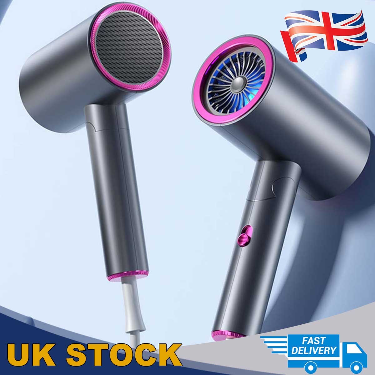 1800W Ionic Hair Dryer Foldable Portable 3 Heat 2 Speed for Salon Home Travel