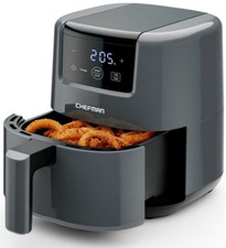 Chefman Air Fryer 2 LITRE RJ38-2T-GREY-UK TurboFry Air Fryer 900W Glossy Finish