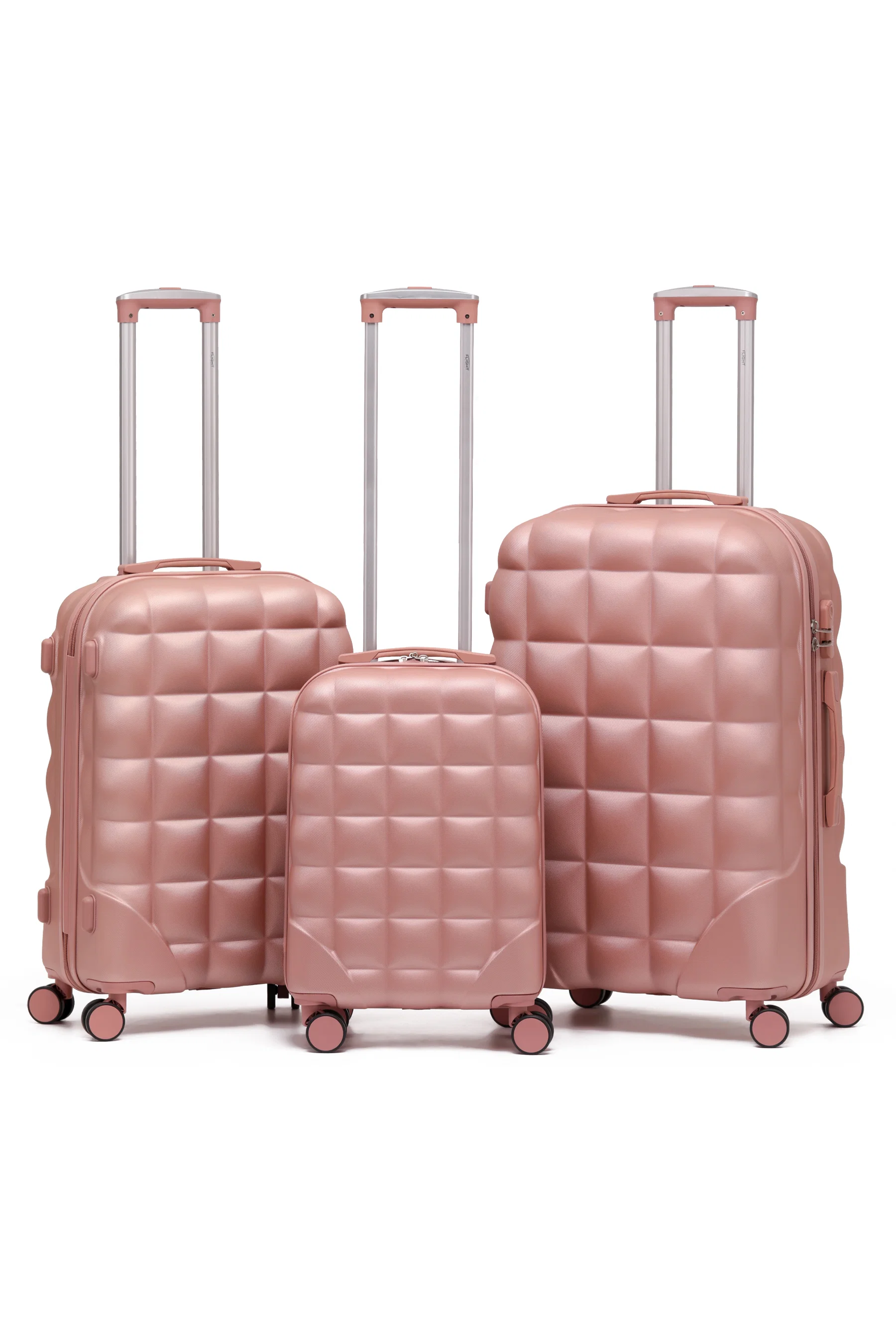 BUBBLE 3-Piece Suitcase Set (55x35x20cm + Medium + Large) - Rose Gold / Set of 3