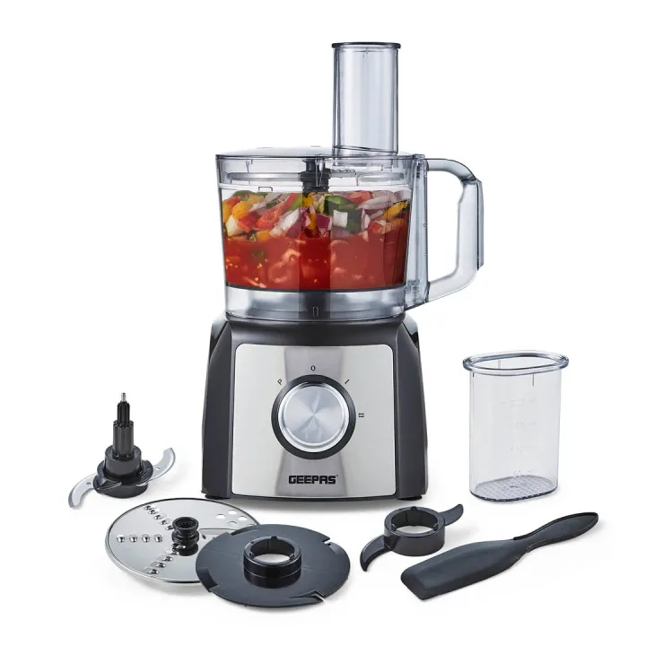 Geepas | For you. For life. 1200W Compact Food Processor, Blender & Grinder Silver