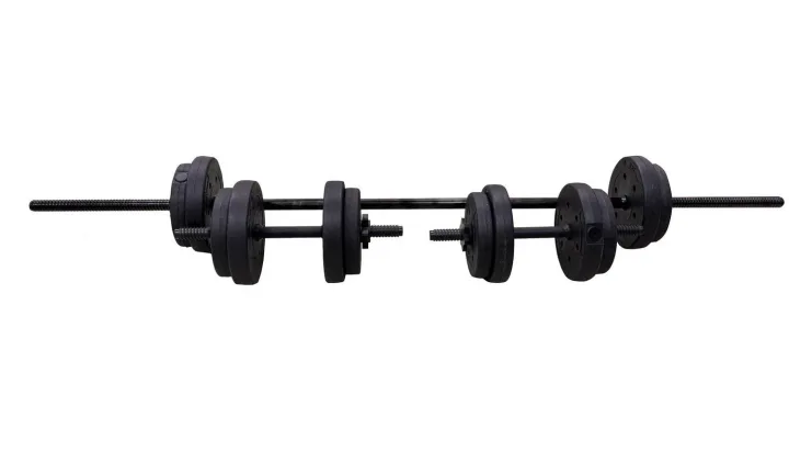 Argos Opti Vinyl Dumbbell and Barbell Set 25kg Home Gym Weight Lifting Fitness