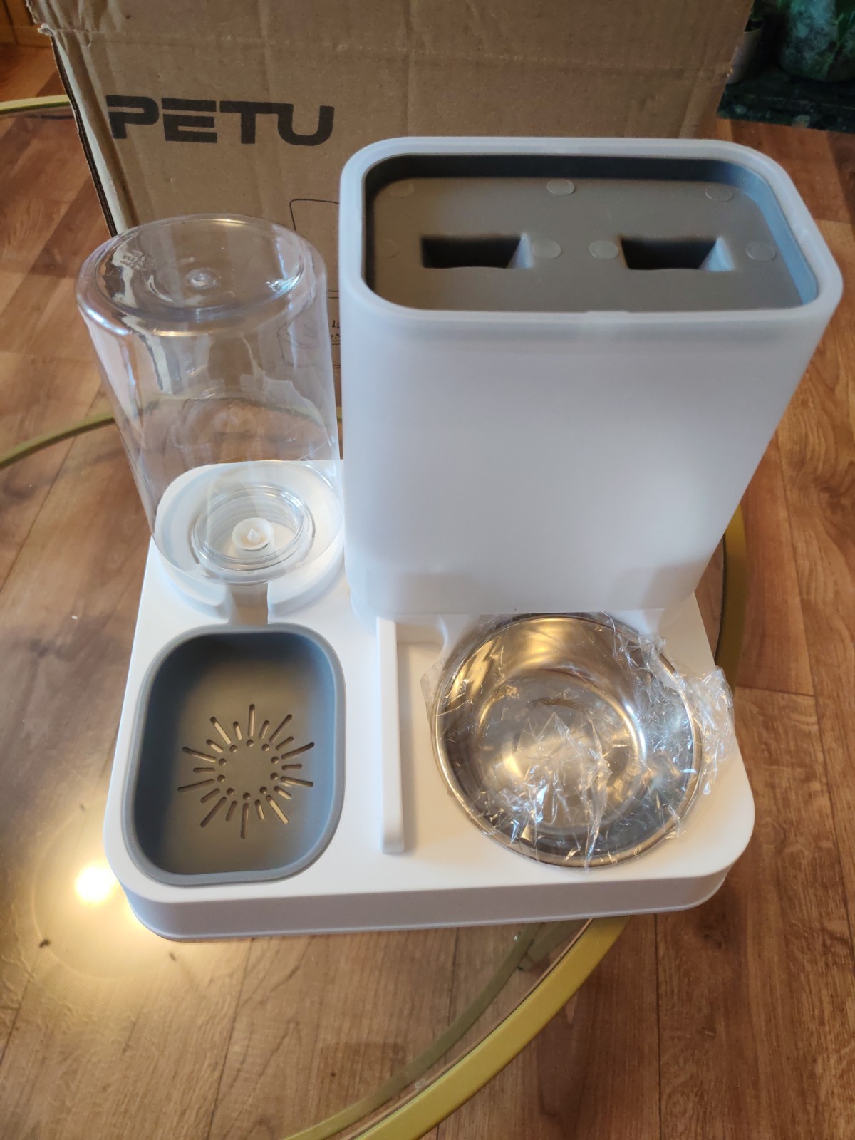 PETU 2-in-1 Automatic Cat & Dog Feeder Water Dispenser Set Gravity Pet Food Bowl